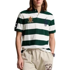 Polo Ralph Lauren Classic Fit Big Pony Mesh Polo Shirt XL Green White preppy lux